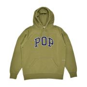 Pop Trading Company Arch Hoodie Green, Herr