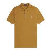 Fred Perry Slim Fit Plain Polo Dark Caramel Brown, Herr