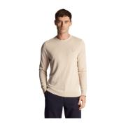 Lyle & Scott Örn Crew Neck Bomullströja Beige, Herr