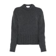 Alexander McQueen Grå Ull Cashmere Tröja Cocoon Stil Gray, Dam