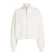 Calvin Klein Jeans Ivory Zip-T Sweatshirt med Applique White, Dam