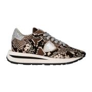 Philippe Model Lyxig Streetwear Sneaker med Rock Star Stil Brown, Dam