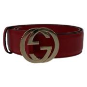 Gucci Vintage Pre-owned Laeder skrp Red, Dam