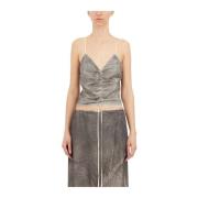 Andrea Ya’aqov Cupro Degrade Tank Top Gray, Dam