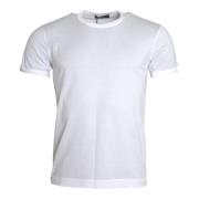 Dolce & Gabbana Vit Bomull T-shirt med Rund Hals och Korta ärmar White...