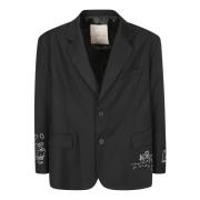 An Other Date Broderad Oversized Blazer med Fickor Black, Herr