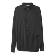 The Attico Svart knapp-upp skjorta med oversized manschetter Black, Da...