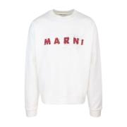 Marni Ekologisk Bomull Långärmad Jersey Sweatshirt White, Herr