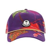 Moncler Lila Bomull Baseballkeps med Blommigt Tryck Purple, Unisex