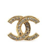 Chanel Vintage Pre-owned Metall broscher Yellow, Dam