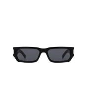 Saint Laurent Fyrkantiga Acetat Solglasögon i Svart Black, Dam