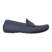 Dolce & Gabbana Blå Läder Slip-On Moccasin Skor Blue, Herr