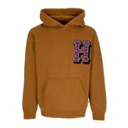 HUF Fleecefodrad hoodie med logopatch Brown, Herr