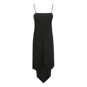 Helmut Lang Sjalkant Midi Klänning Black, Dam