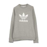 Adidas Casual Crewneck Sweatshirt i Grå/Vit Gray, Herr