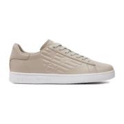 Emporio Armani EA7 Låga Lädersneakers - Ea7 Beige, Herr