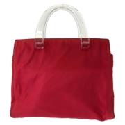 Prada Vintage Pre-owned Canvas totevskor Red, Dam