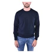 Kangra Ull Crewneck Tröja Blue, Herr