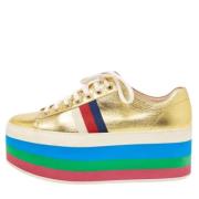 Gucci Vintage Pre-owned Laeder sneakers Yellow, Herr