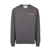 Iceberg Yogi Print Crew-Neck Sweatshirt Gray, Herr