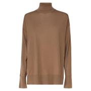 Max Mara Kamel Ull Polo Hals Tröja Brown, Dam