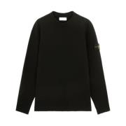 Stone Island Räfflad Crewneck Tröja (Svart) Black, Herr