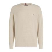 Tommy Hilfiger Herr Refined Crew Neck Sweater Beige, Herr