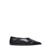 Jil Sander Spetsiga Läder Ballerina Flats Black, Dam