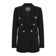 MOS MOSH Klassisk Blazer med Fickor Black, Dam