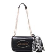 Love Moschino Svart Flap Clutch Axelväska Black, Dam