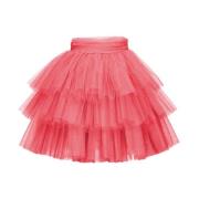 Pinko Lagerad Tulle Minikjol Pink, Dam