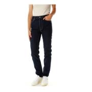 Nudie Jeans Hög Midja Tapered Fit Jeans Blue, Dam