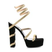 René Caovilla Svarta Strappy Sandaler Black, Dam