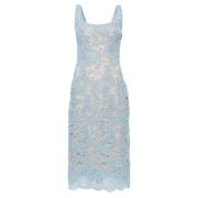 Ermanno Scervino Elegant Lace Dress Blue, Dam