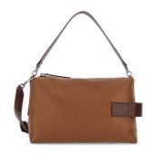 Hogan Script Satchel Väska i Brun Läder Brown, Dam