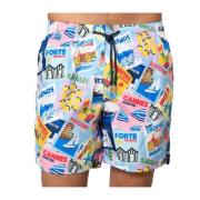 MC2 Saint Barth Postkort Tryck Badshorts Multicolor, Herr