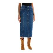 Isabel Marant Étoile Denim Pennkjol med Klassisk Design Blue, Dam