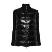 Moncler Pufferjacka med stickade paneler Black, Dam