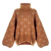 Hést Brun Häst Sweater Kort Tröja Brown, Dam