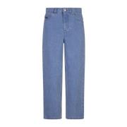 Marni Blå Coated Denim Morot Passform Jeans Blue, Dam