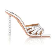 Aquazzura Chic Mules med Rkchigm0Sysccc Detaljer Gray, Dam