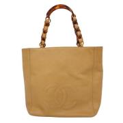 Chanel Vintage Pre-owned Laeder totevskor Beige, Dam