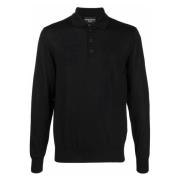 Emporio Armani Ull Polo Skjorta Black, Herr