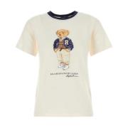 Polo Ralph Lauren Vit Polo Bear T-shirts och Polos Beige, Dam