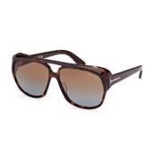 Tom Ford Stiliga 'Jayden' solglasögon i mörk Havana Brown, Unisex