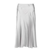 Alberta Ferretti Grått Sidenblandning Flare Kjol Gray, Dam