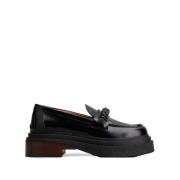 Tod's Svarta Läder Almond-Toe Loafers Black, Dam