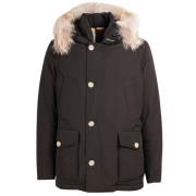 Woolrich Svarta Kappor för Män Black, Herr