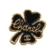 Chanel Vintage Pre-owned Metall broscher Black, Dam