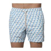 MC2 Saint Barth Padel Volee Mönstrade Badshorts Blue, Herr